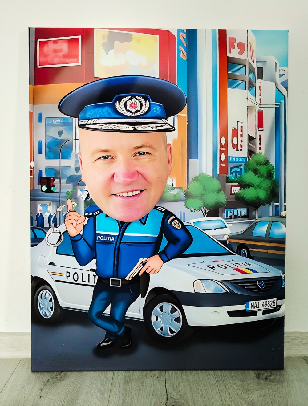 Tablou Canvas Caricatura Politist 50x70cm